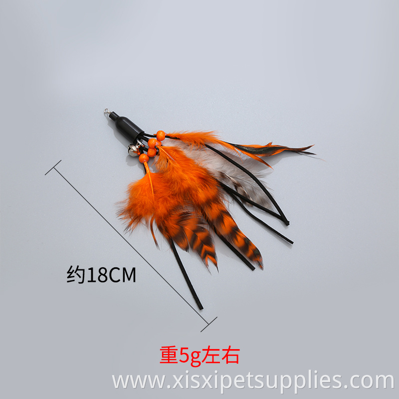 New orange series of four-section telescopic feather replacement cat teaser set